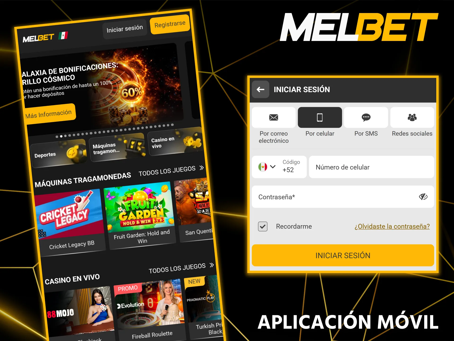 Descubra la comodidad de acceder desde la aplicación móvil para ingresar a su cuenta con un solo toque en Melbet.